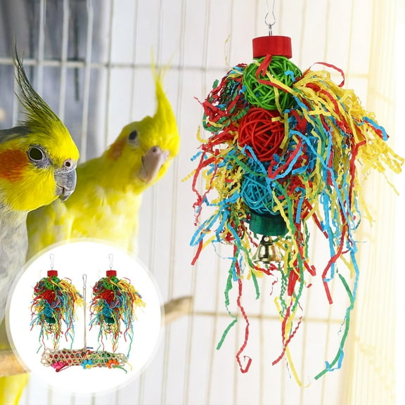 ELAYARD 3pcs Cuddle Bone Parrots Chew Toys Multi Wood Foraging Shredding Fun