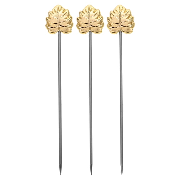 ELAYARD 3Pcs Stainless Steel Cake Picks Plated Gold Color Versatile Fruit Forks for Home