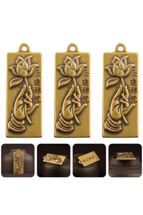 Decorative Brass Key Holder for Car Keys, 3 Pieces Keychain Accessories Set