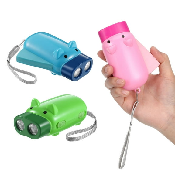ELAYARD Set of 3 Portable Electric with Pig Design, Small and Lightweight Flashlights for Easy Carry