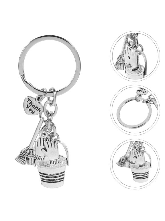 3-Piece Housekeeping Appreciation Keychain Set with Engraved 'Thank You' Text for Staff Recognition