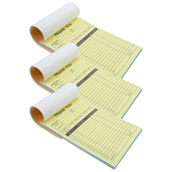ELAYARD 3Pcs Invoice Receipt Book White Dual Part Design with Reinforced Paperboard for Home Business