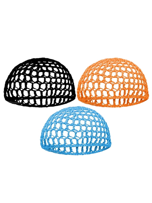 hair snood Handmade Crochet Mesh Multicolor Women's Sleep Cap 3 Pcs