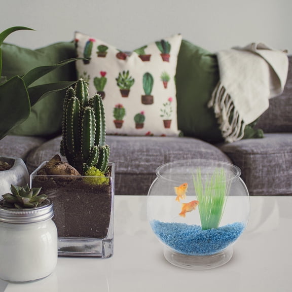 ELAYARD 3Pcs Transparent Plastic Fish Tank for Home Desktop Decorative Fish Bowl