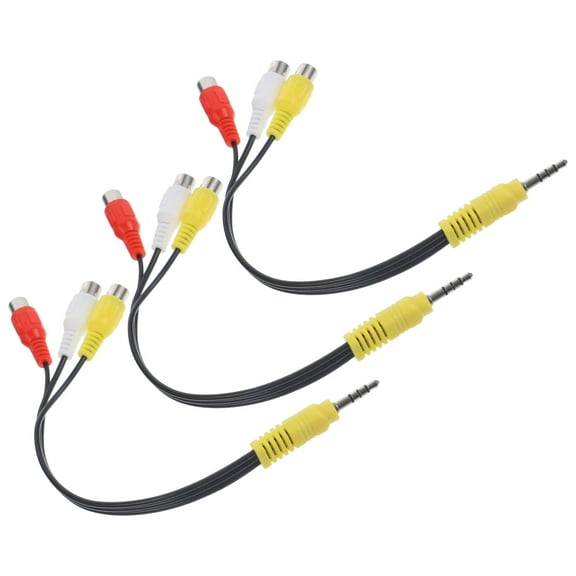 ELAYARD 3Pcs Multi-Use Av Connecting Cord for Home with Reusable Video Audio Adapter PVC and Copper Wire