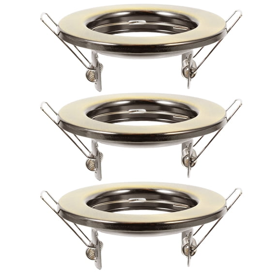 ELAYARD 3Pcs Olive Green Recessed Light Fixture Frames Iron Spotlight Holder for Ceiling Installation
