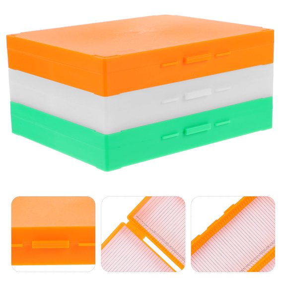 ELAYARD 3Pcs Microscope Slide Holder Plastic Specimen Box Assorted Color Lightweight Laboratory Tool