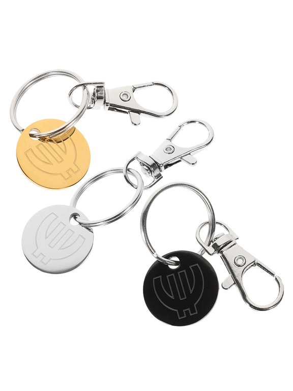 3-Pack Aluminum Alloy Shopping Cart Token Keychain Portable Trolley Release Tool for Access