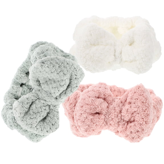 ELAYARD 3Pcs Elastic Bowknot Headband Set for Makeup Spa and Daily Skincare Use