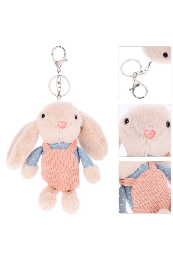 3Pcs Soft Toy Keyring Rabbit Shape Pendant For Nursery Decor