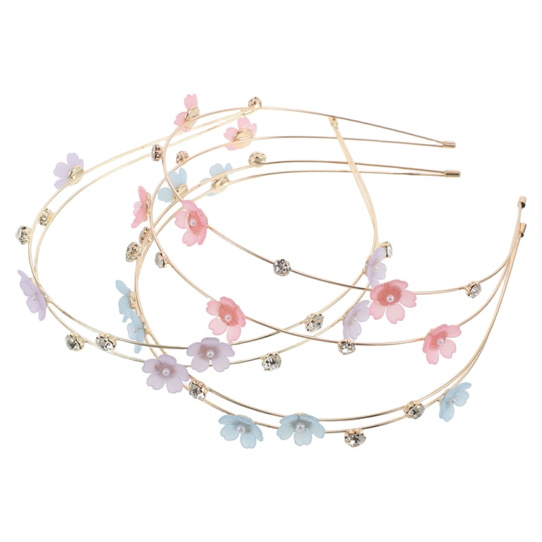 Colorful Floral Rhinestone Headband Sparkling Floral Headband for Weddings & Prom - Crystal  main image 4