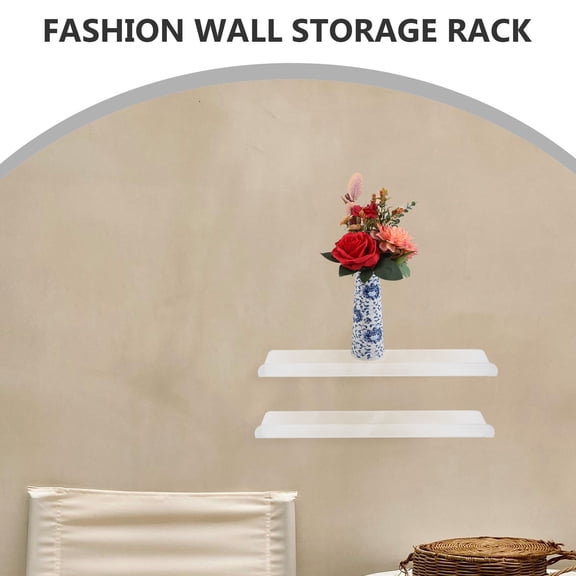 ELAYARD 3Pcs Wall Mounted Acrylic Shelves for Bathroom Kitchen Living Room Home Storage