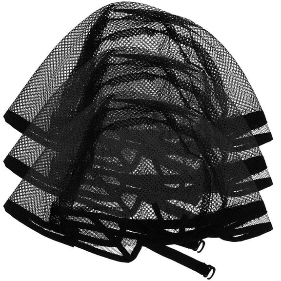 ELAYARD 3 Pcs Mesh Caps for Wigs Comfortable for Women Wig Accessories Black Fabric