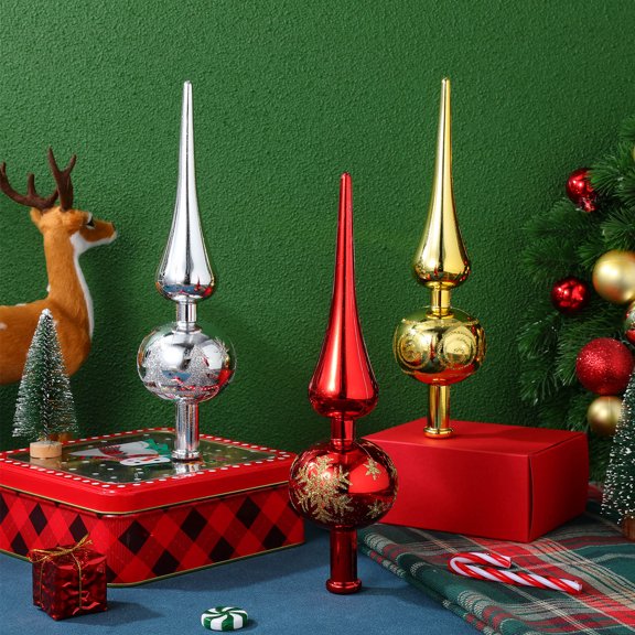 ELAYARD 3Pcs Xmas Tree Star Treetop Decor Assorted Color Lasting Plastic Material