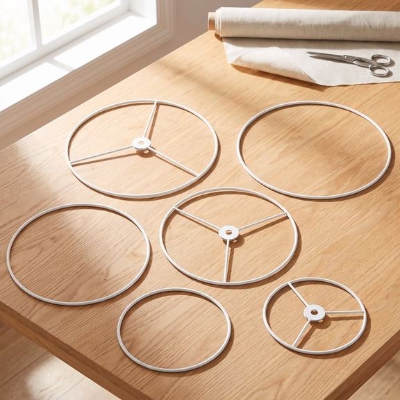 ELAYARD 3Set Heavy Duty Metal Lampshade Rings White Multipurpose Frame for Custom Lamp Building
