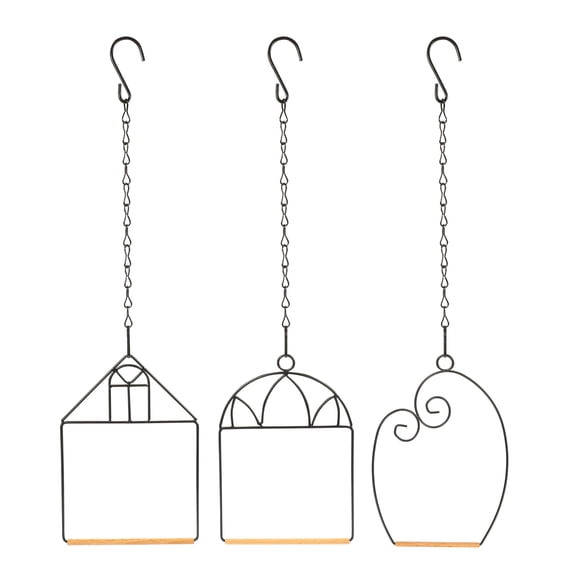 ELAYARD 3 Sets of Bird Perch Parrot Stand Iron Swing Shape for Bird Lovers