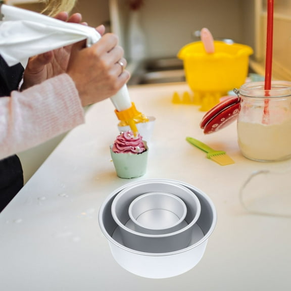 ELAYARD Deep Cake Pans for Baking Cake Mold Aluminum Alloy Easy to Carry Baking Pan Parties 3pcs