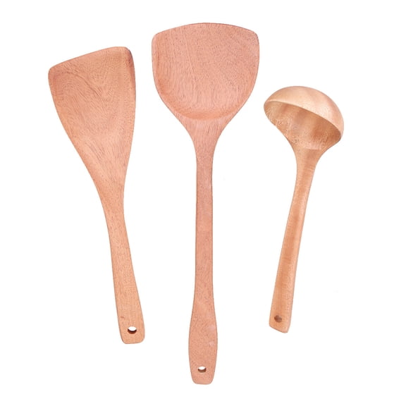 ELAYARD Wood Cooking Utensils Kitchen Utensil High Temperature Resistance Home Users Cooking 3pcs