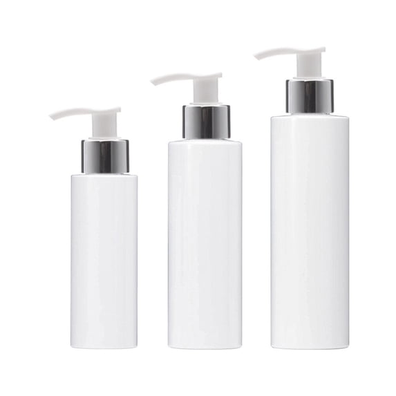 ELAYARD 3-Pack White Plastic Lotion Pump Bottles, Refillable Lotion Dispenser Containers for Bathroom and Travel