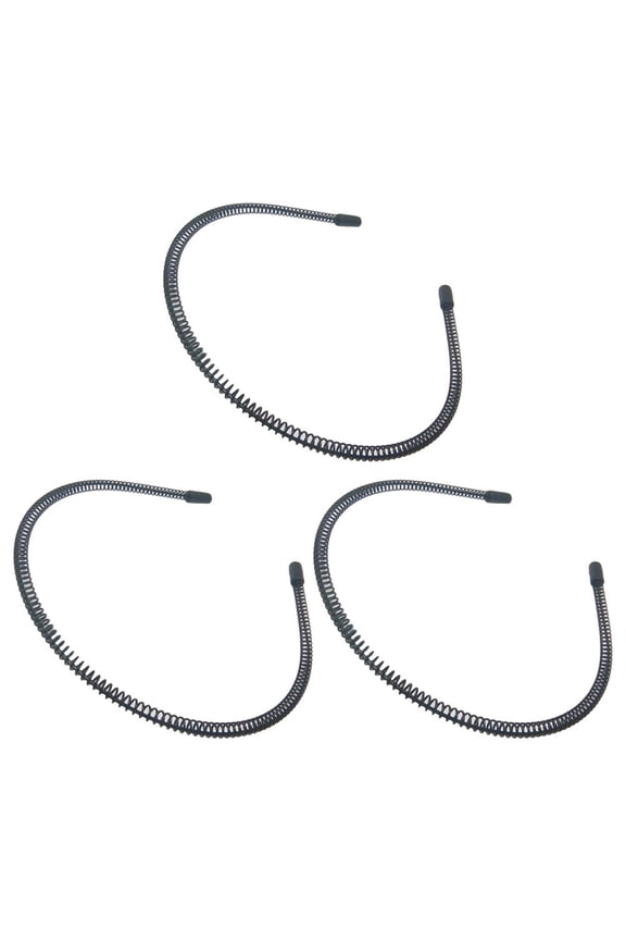 3Pcs Black Wire Spring Headbands Durable Hair Hoops for Decoration and Sports