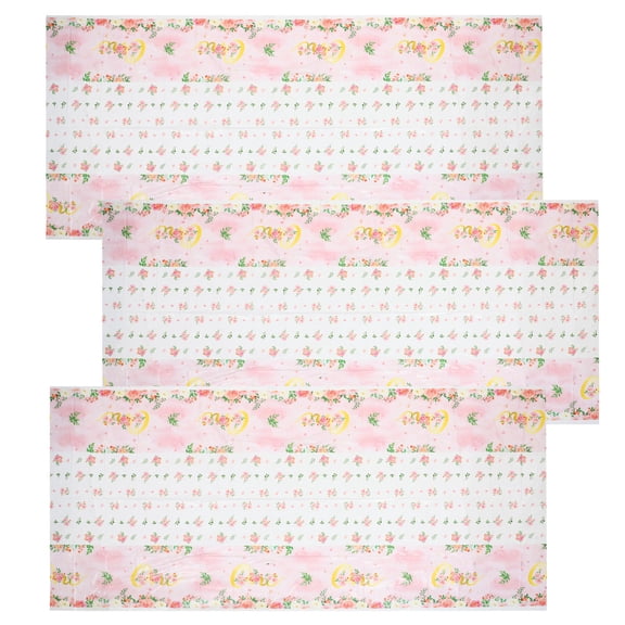 ELAYARD 3pcs Tablecloth Reusable PE Pink Background for Birthday Table Decorations