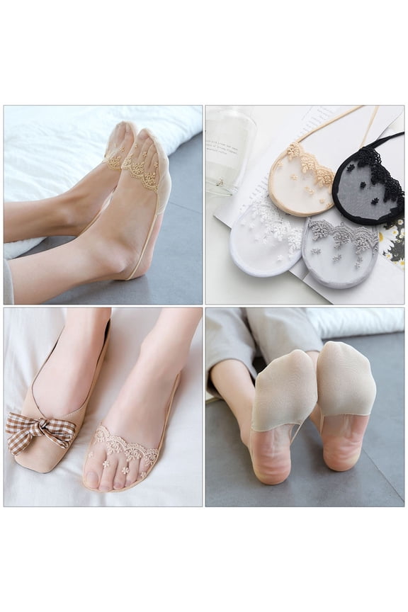 4 Pairs Women Socks Cotton Invisible for Summer Casual Shoes Matching