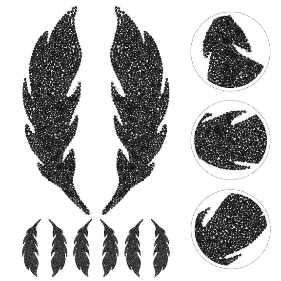 ELAYARD 4 Pairs Black Hot Melt Glue Patches for Clothes Repair and Fashion Decoration Accessories