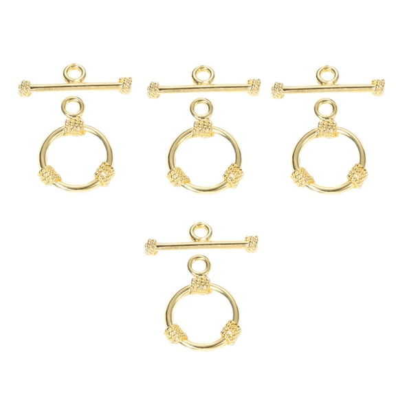 ELAYARD Golden Ot Clasp for DIY Jewelry Making, Durable -Bar Closures, 4Sets