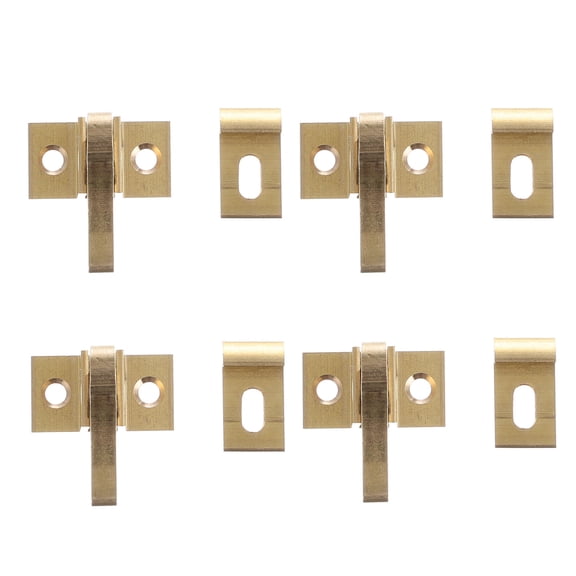 ELAYARD 4 Sets Multi-Functional Brass Door and Window Buckles for Cabinets, Drawers, and Home Use with Hardware