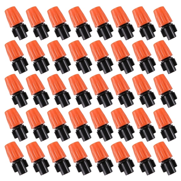 ELAYARD 40 Pieces Orange Adjustable Misting Nozzles, Drip Irrigation Sprinkler Emitters for Garden, Lawn, Greenhouse Watering