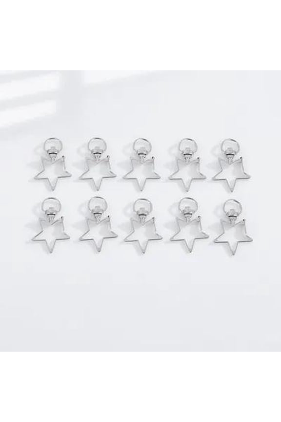 40Pcs Star Shape Snap Hook Silver Metal Keychains for Bag and Jewelry Making