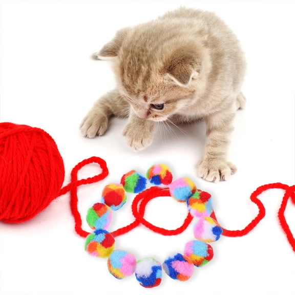 ELAYARD 40pcs Cat Toy Interactive Balls Multi Colored Soft Fuzzy Curiosity Stimulation