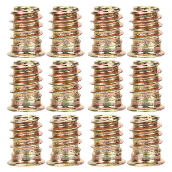 ELAYARD 40pcs Carbon Steel Wood Insert Nuts Screws for Easy Installation Woodworking Hardware