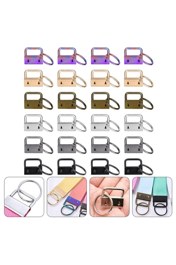 DIY Iron Keychain Fobs with Key Rings Assorted Colors for Crafting 42Pcs