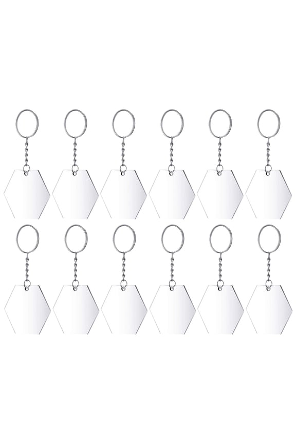 48Pcs Clear Acrylic Keychain Blanks Lightweight and Smooth for Custom Decor Projects