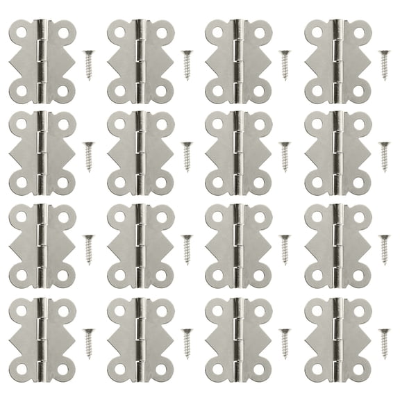 ELAYARD 48-Piece Small Decorative Iron Hinges for Cabinets, Furniture, Crafts - Easy to Install Hardware Set for Projects