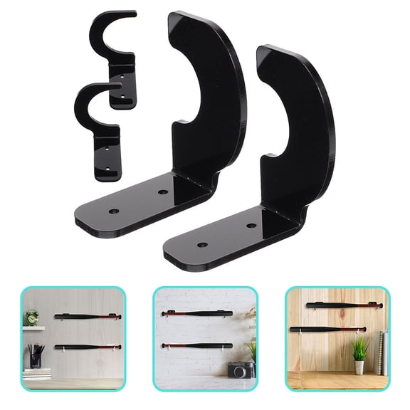 ELAYARD Showing Bat Display Wall Mount Black 4 Pairs