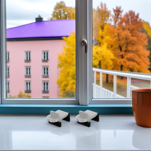ELAYARD 4-Pack Sliding Window Door Locks with Aluminum Alloy Finish, Quiet Security Hardware for Home Safety