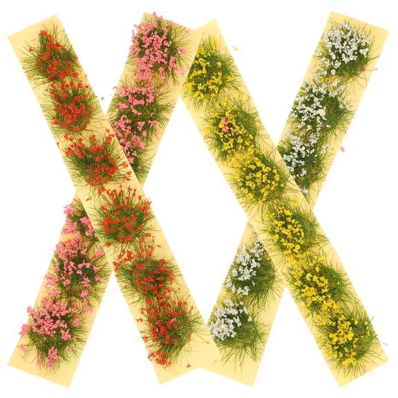 ELAYARD 4Pcs Fake Flower Cluster Models Plastic Assorted Color for Sand Table Use