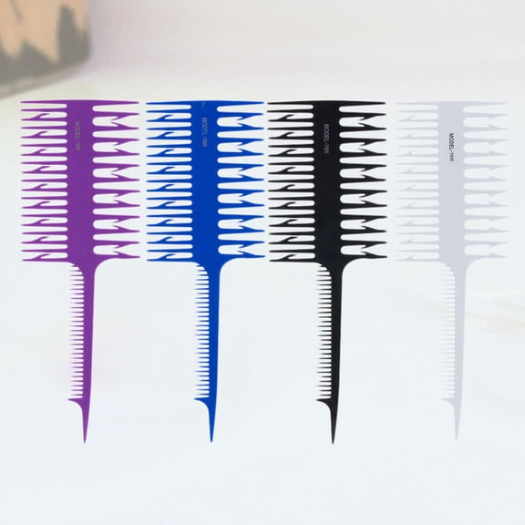 ELAYARD Set of 4 Black Fish-Shaped Hair Brushes with Smooth Teeth, Lightweight and Hair Care Combs