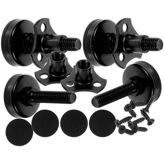 ELAYARD 4Pcs Black Furniture Leveling Feet Adjustable Legs for Cabinets Tables with Felt Pads Included