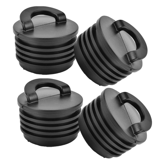 ELAYARD 4Pcs Black Kayak Drain Plug Set Strong Portable Boat Bung Replacement Kit