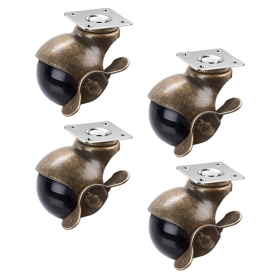 ELAYARD 4Pcs Retro Universal Wheels Easy Install Furniture Casters Assorted Color
