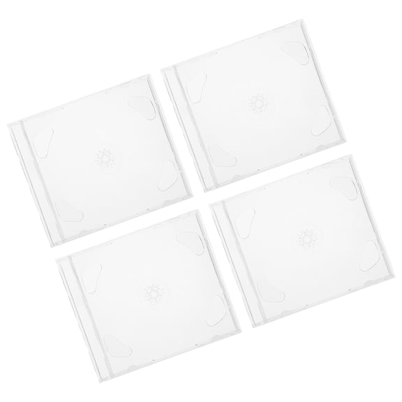 ELAYARD 4Pcs Cd Box Holder Organizer Transparent Disc Storage Case for Secure Cd Dvd Keeping