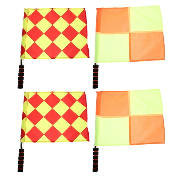 ELAYARD Checkered Flag with Sponge Handle for Soccer, Football, Rugby Referees and Sports Officials
