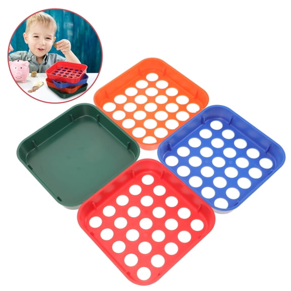 ELAYARD 4Pcs Coin Sorting Counting Tray Reusable Sorting Tray Assorted Color for Consumers