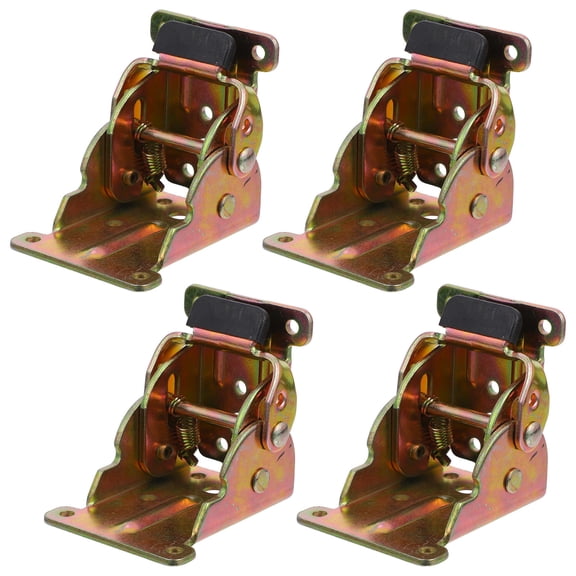ELAYARD 4Pcs Durable Iron Folding Shelf Hinges Golden 90 Degree Locking Hinges for Home