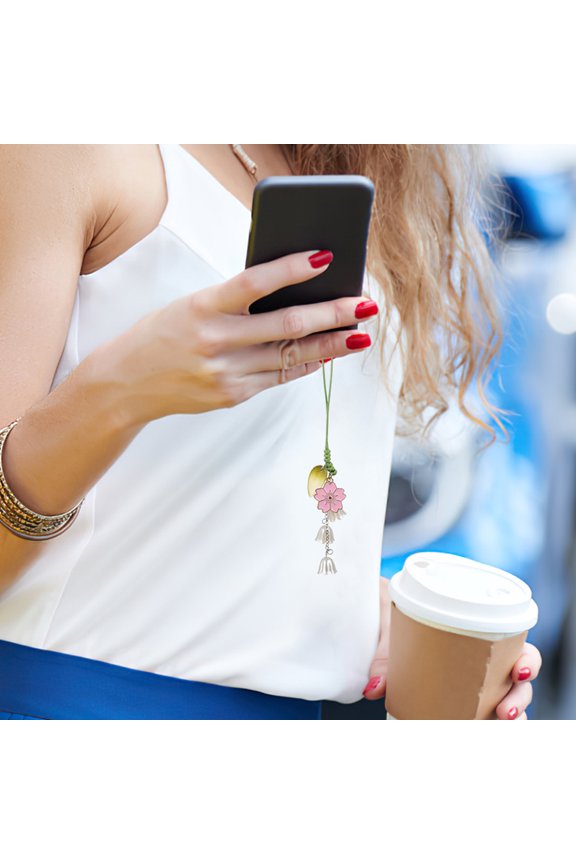 4Pcs Durable Tulip Flower Phone Keychain Multi Color Mobile Strap Charm