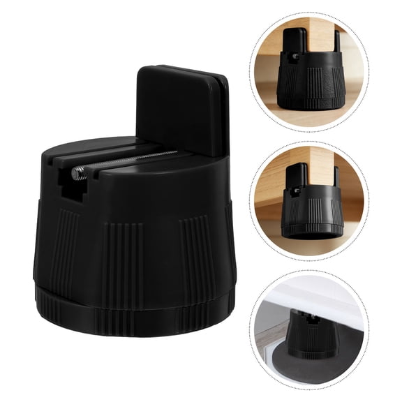 ELAYARD Black Plastic Anti-Skid Furniture Leg Levelers for Home Use, Set of 4 Adjustable Floor Protectors