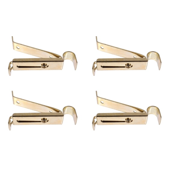 ELAYARD 4Pcs Golden Valance Rod Bracket with Smooth Finish for Office and Home Use